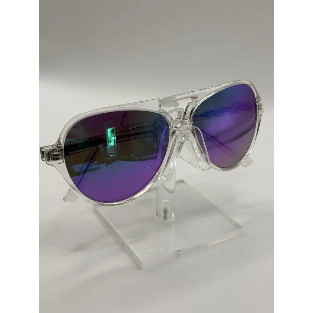 Blenders Skyway Crystal Orb Clear Purple Polarized Aviator Sunglasses